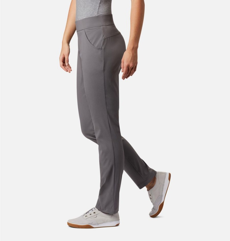 Grey Columbia Anytime Casual Pull On Women's Pants | 48703JEOX