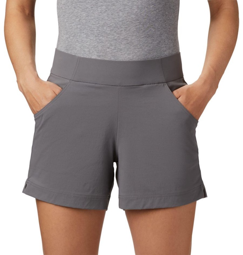 Grey Columbia Anytime Casual Women's Shorts | 04856WPMQ