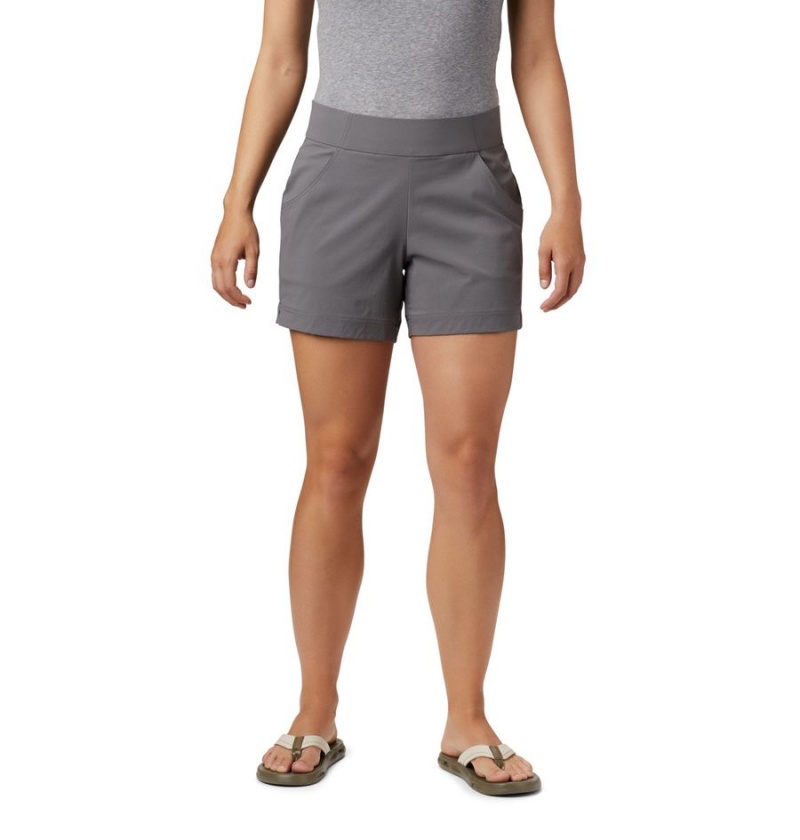 Grey Columbia Anytime Casual Women\'s Shorts | 04856WPMQ