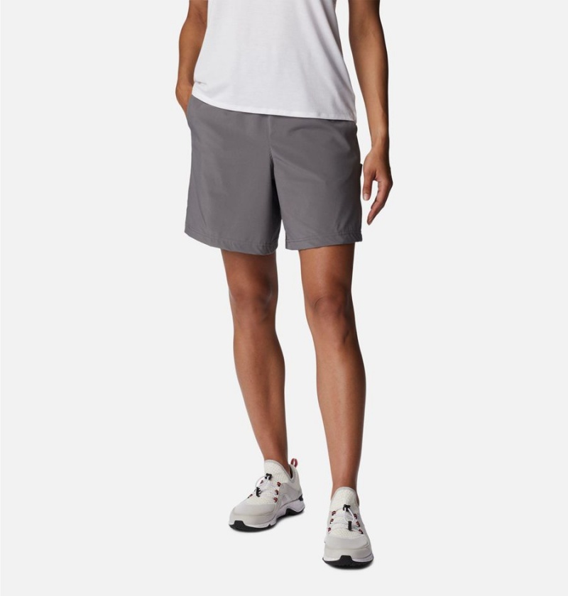 Grey Columbia Anytime Flex Women's Shorts | 34208LVPK