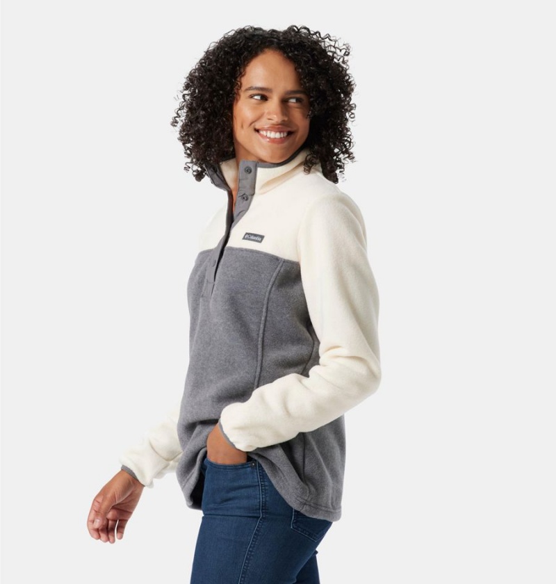 Grey Columbia Benton Springs Half Snap Fleece Women's Pullover | 53421EHXA