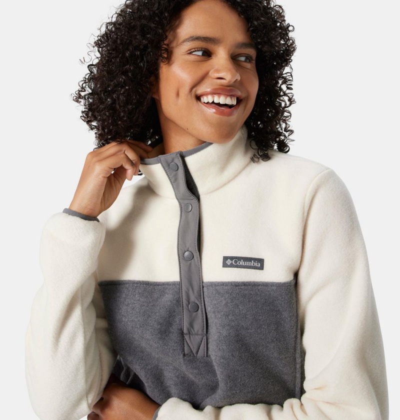 Grey Columbia Benton Springs Half Snap Fleece Women's Pullover | 53421EHXA