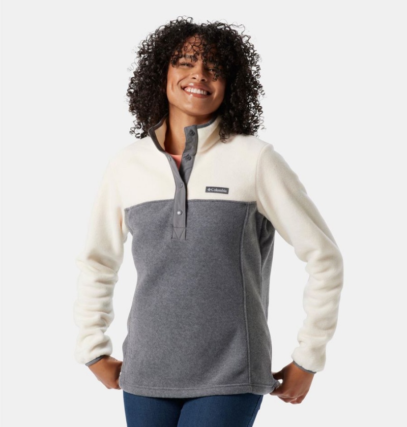 Grey Columbia Benton Springs Half Snap Fleece Women's Pullover | 53421EHXA