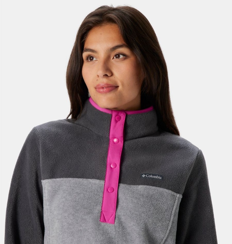 Grey Columbia Benton Springs Half Snap Fleece Women's Pullover | 23479SQAN