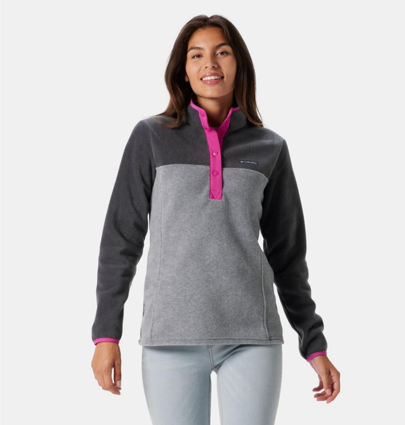 Grey Columbia Benton Springs Half Snap Fleece Women\'s Pullover | 23479SQAN