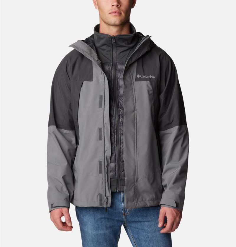 Grey Columbia Canyon Meadows Omni Heat Infinity Interchange Insulated Men's Puffer Jacket | 23641XNKC