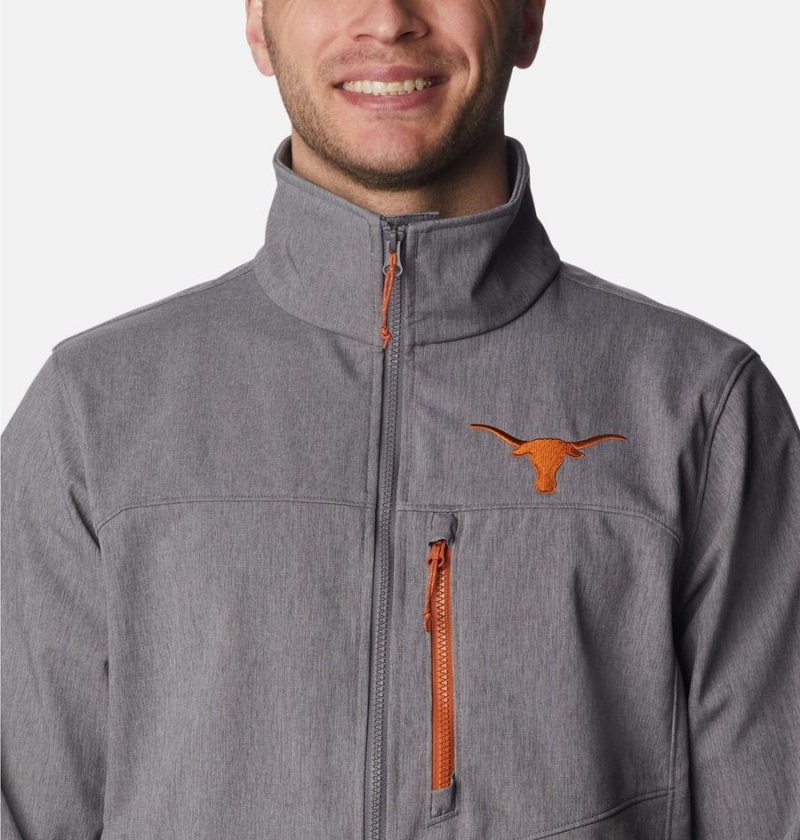 Grey Columbia Collegiate Ascender II - Texas Men's Softshell Jackets | 42983LTFO