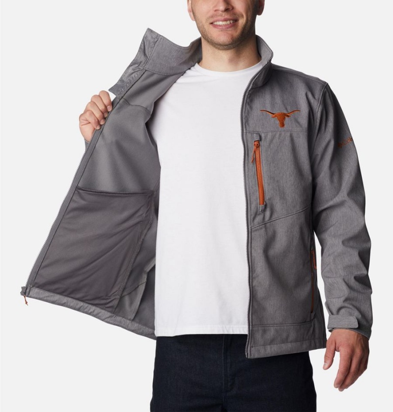 Grey Columbia Collegiate Ascender II - Texas Men's Softshell Jackets | 42983LTFO