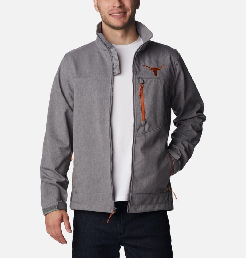 Grey Columbia Collegiate Ascender II - Texas Men's Softshell Jackets | 42983LTFO