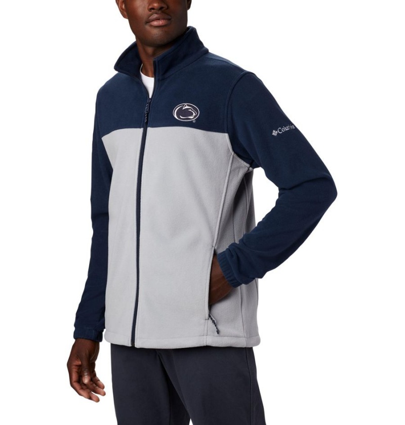 Grey Columbia Collegiate Flanker III - Penn State Men's Fleece Jacket | 53198MIRZ