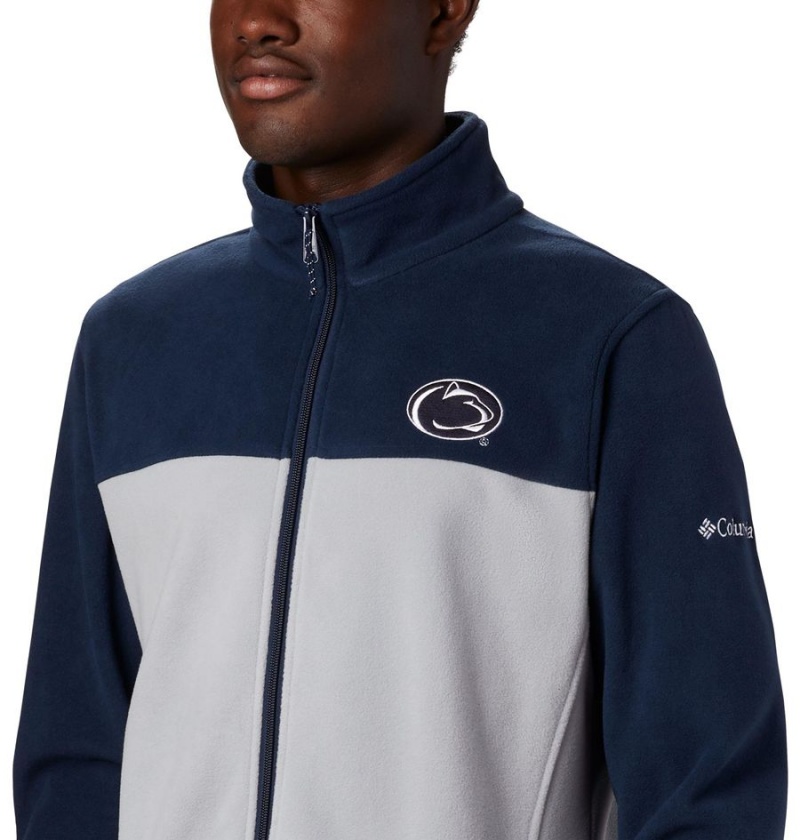 Grey Columbia Collegiate Flanker III - Penn State Men's Fleece Jacket | 53198MIRZ