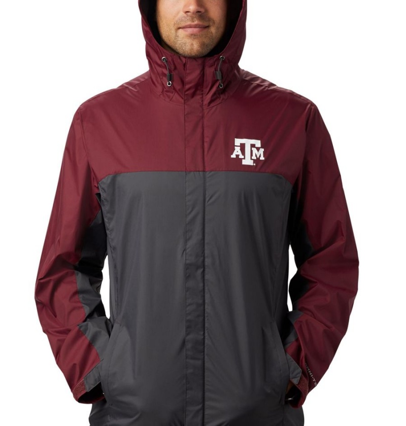 Grey Columbia Collegiate Glennaker Storm - Texas A&M Men's Rain Jacket | 21508LIHY