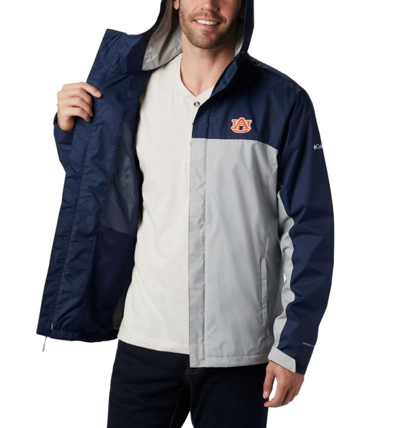 Grey Columbia Collegiate Glennaker Storm - Auburn Men's Rain Jacket | 39074FEDW