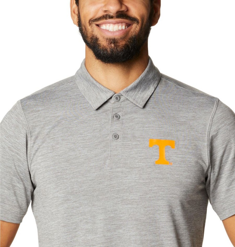 Grey Columbia Collegiate Tech Trail - Tennessee Men's Polo Shirt | 15267GARF