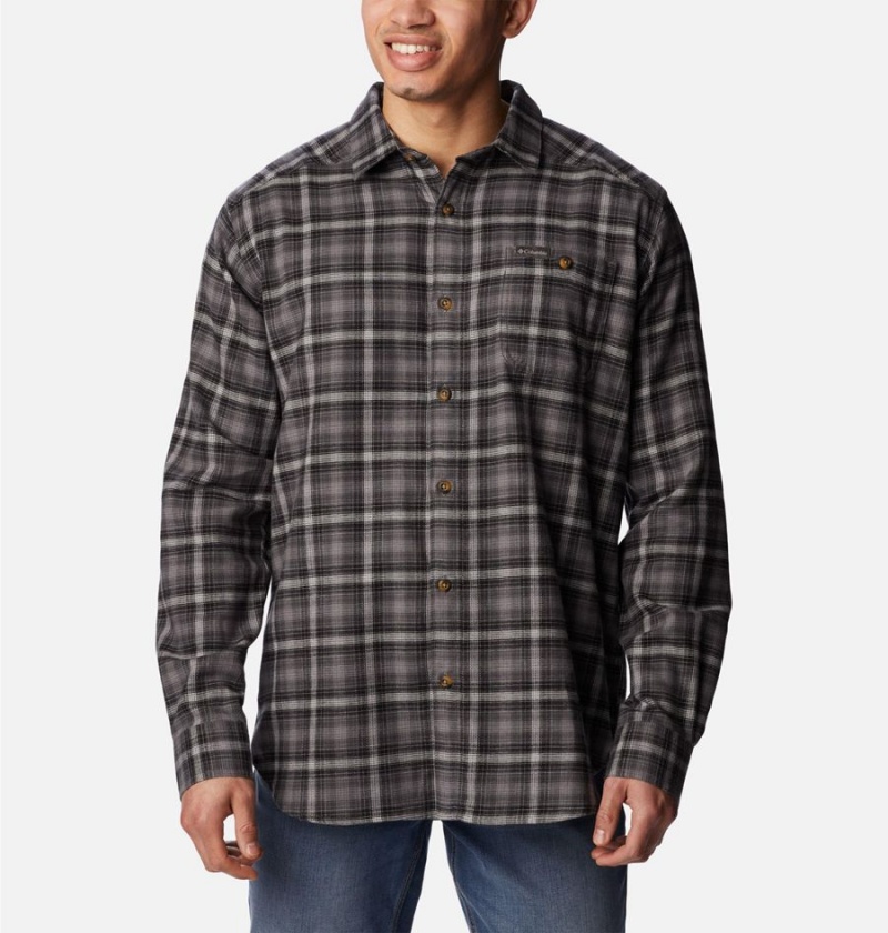 Grey Columbia Cornell Woods Flannel Long Sleeve Men\'s Shirt | 20175GBED