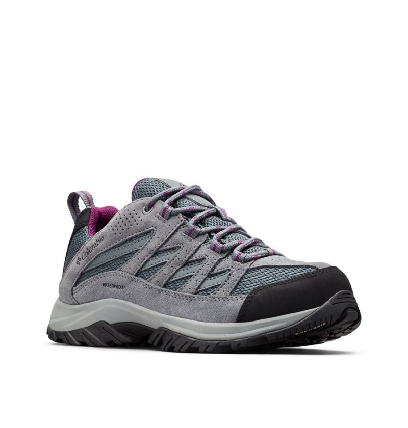 Grey Columbia Crestwood Waterproof Women's Hiking Shoes | 81094XQNP