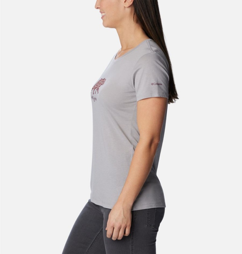 Grey Columbia Daisy Days Graphic Women's T-Shirt | 94571ANYO