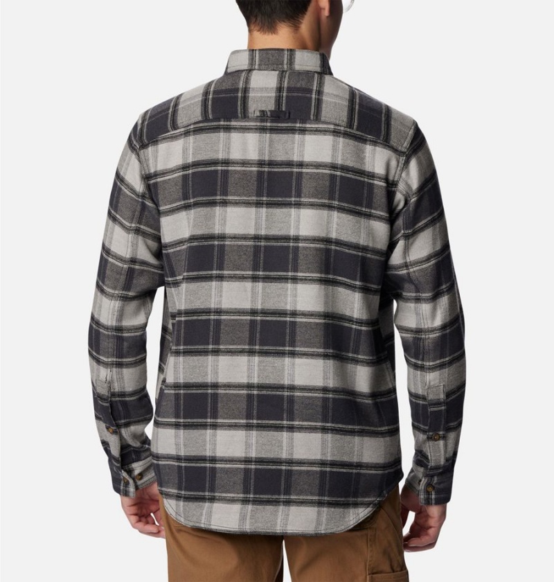 Grey Columbia Deschutes River Heavyweight Flannel Men's Shirt | 47152ZXOU