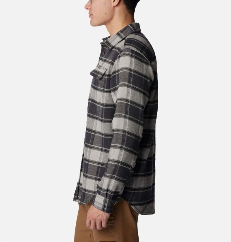 Grey Columbia Deschutes River Heavyweight Flannel Men's Shirt | 47152ZXOU