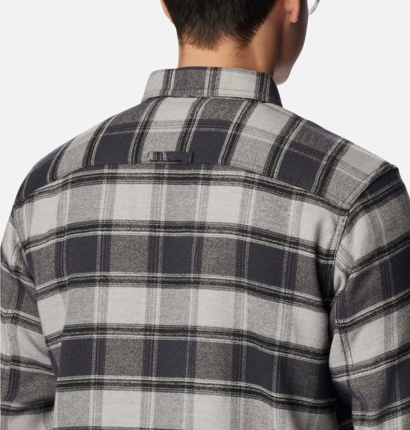 Grey Columbia Deschutes River Heavyweight Flannel Men's Shirt | 47152ZXOU