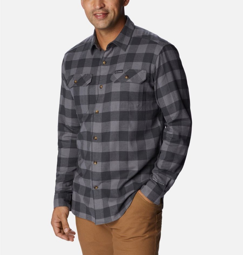 Grey Columbia Flare Gun Stretch Flannel Men's Shirt | 13295ELPJ