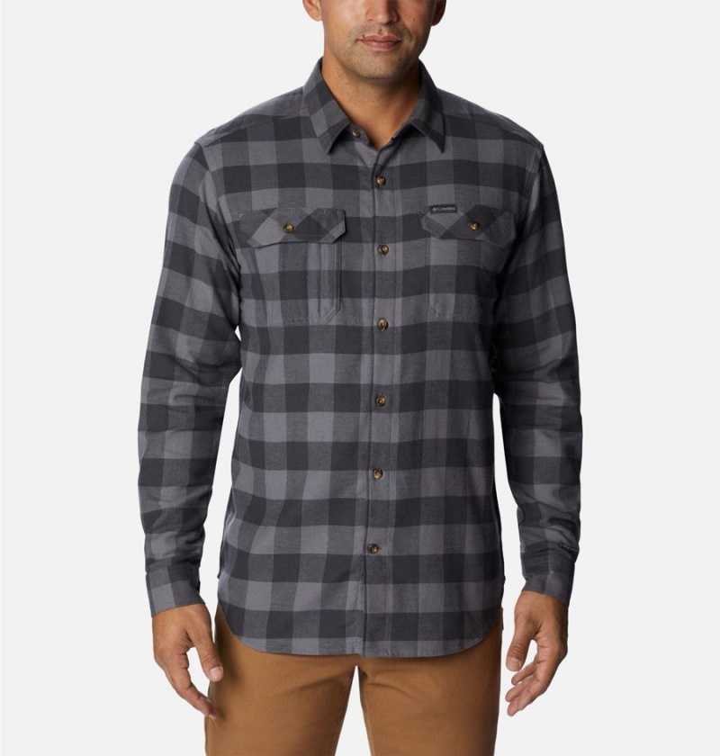 Grey Columbia Flare Gun Stretch Flannel Men\'s Shirt | 13295ELPJ