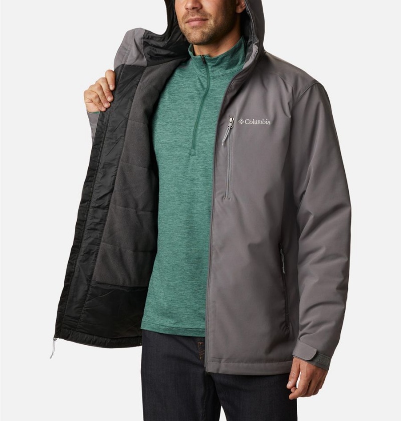 Grey Columbia Gate Racer Softshell Insulated Men's Puffer Jacket | 78439CBQR