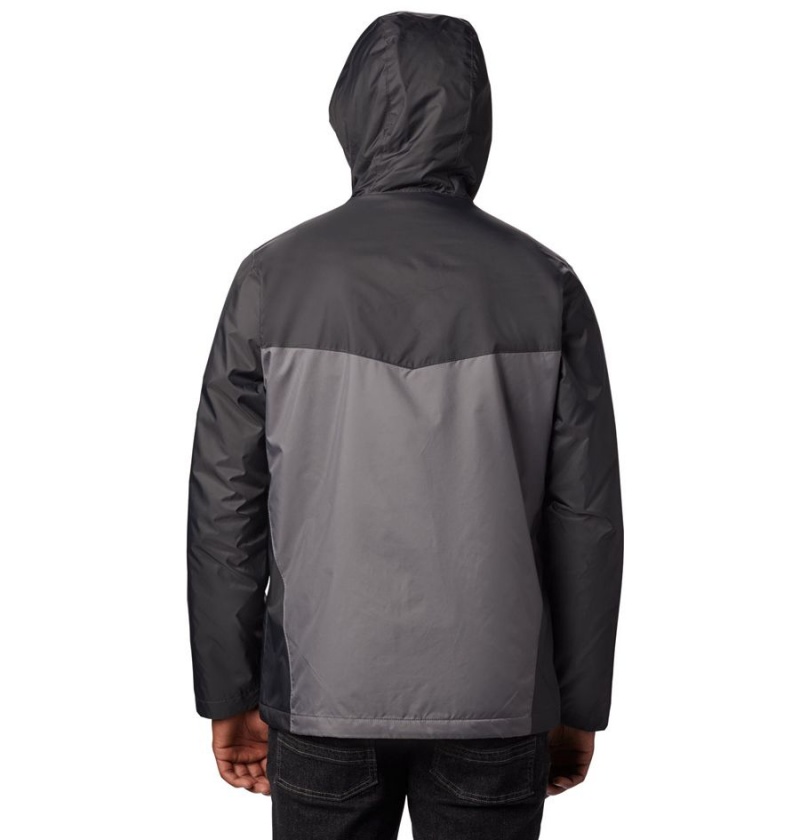 Grey Columbia Glennaker Sherpa Lined Men's Rain Jacket | 05612PLZB