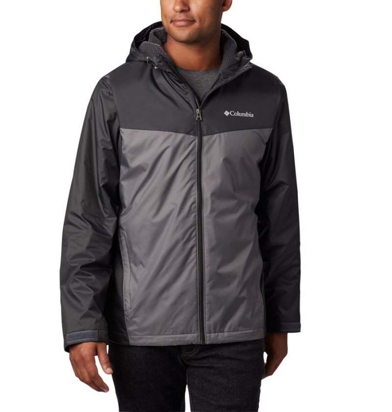 Grey Columbia Glennaker Sherpa Lined Men\'s Rain Jacket | 05612PLZB