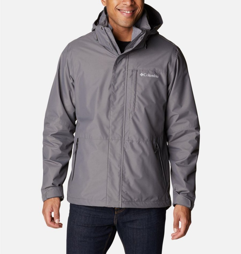 Grey Columbia Gulfport Interchange Men\'s 3 In 1 Jackets | 12970IQPZ