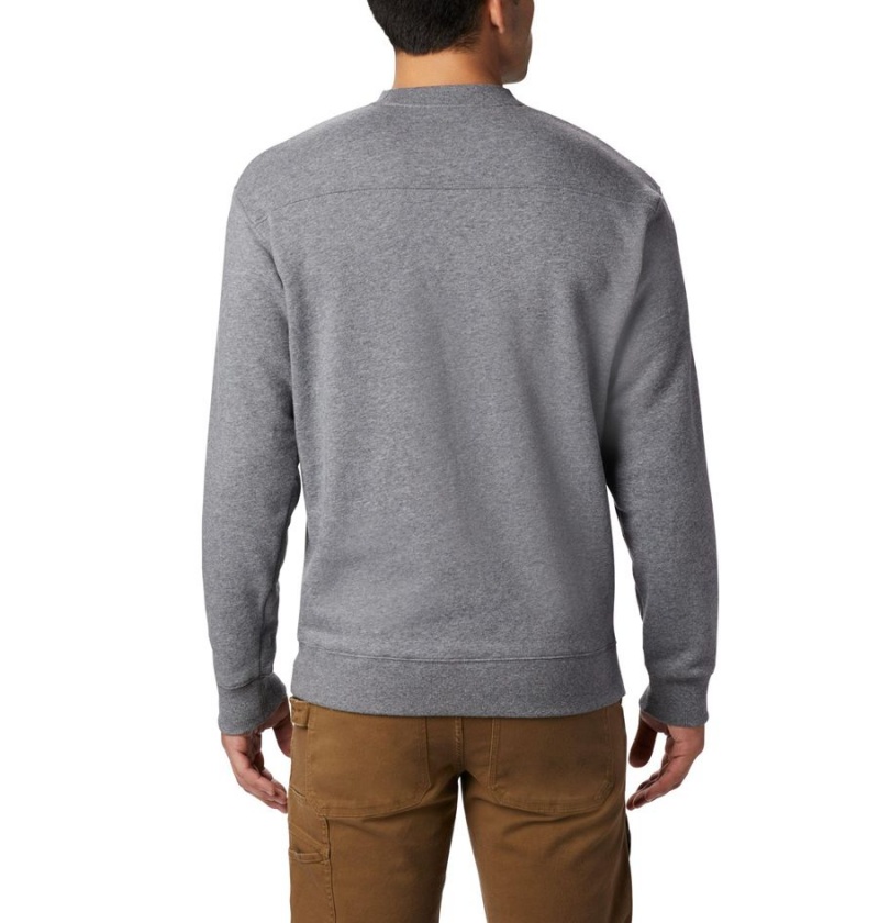 Grey Columbia Hart Mountain II Crew Men's Sweatshirt | 09317DOGW