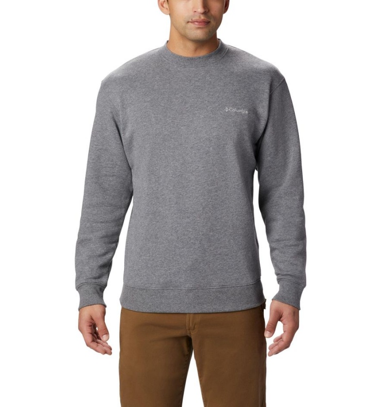 Grey Columbia Hart Mountain II Crew Men\'s Sweatshirt | 09317DOGW