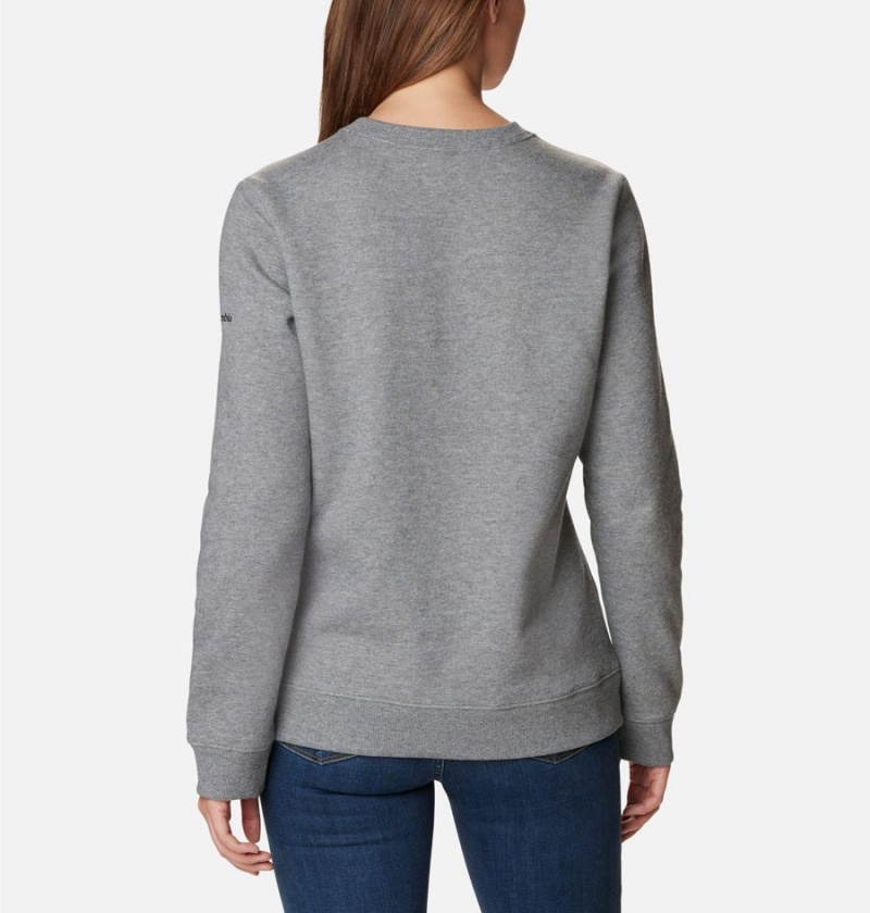 Grey Columbia Hart Mountain II Graphic Crew Women's Pullover | 45769GUIQ