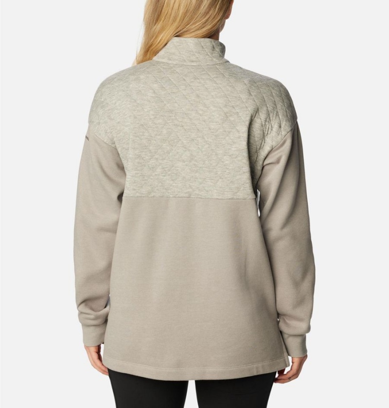 Grey Columbia Hart Mountain Quilted Half Snap Women's Pullover | 91763DERZ