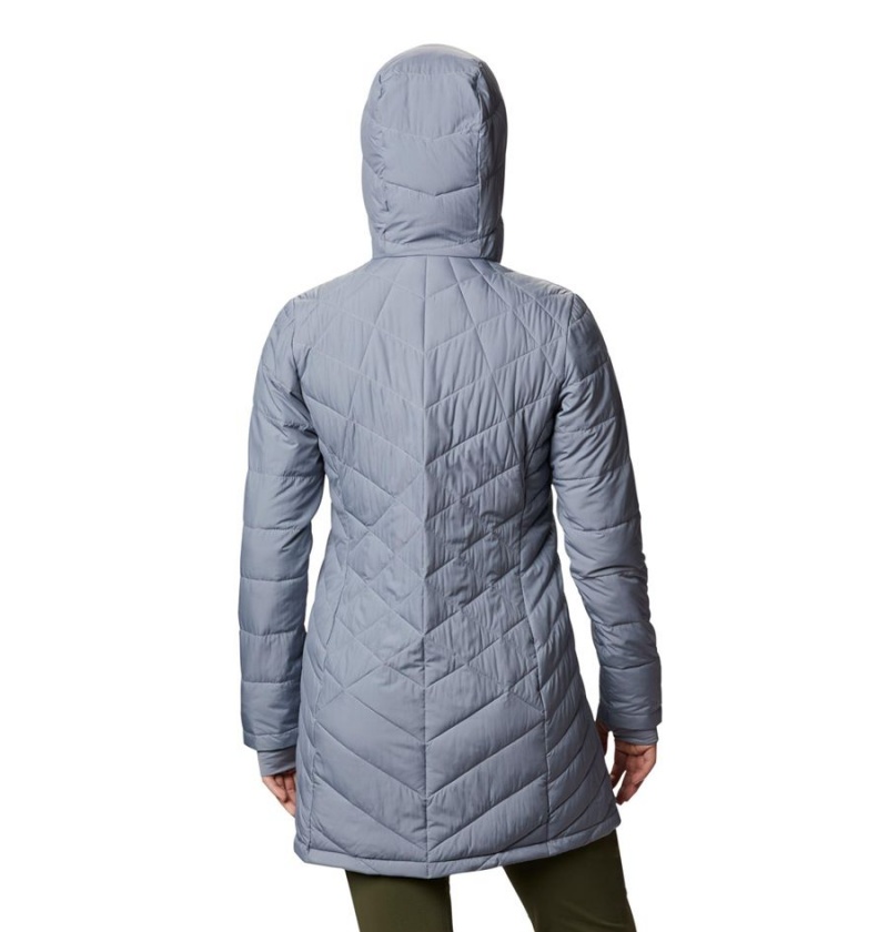 Grey Columbia Heavenly Long Hooded Women's Puffer Jacket | 97238TOSD