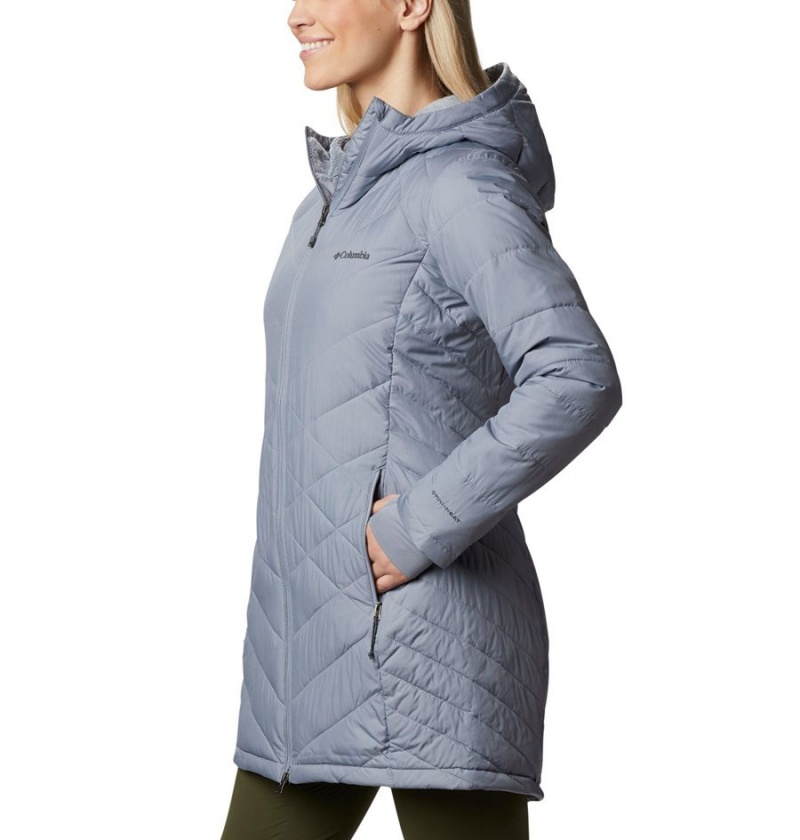 Grey Columbia Heavenly Long Hooded Women's Puffer Jacket | 97238TOSD