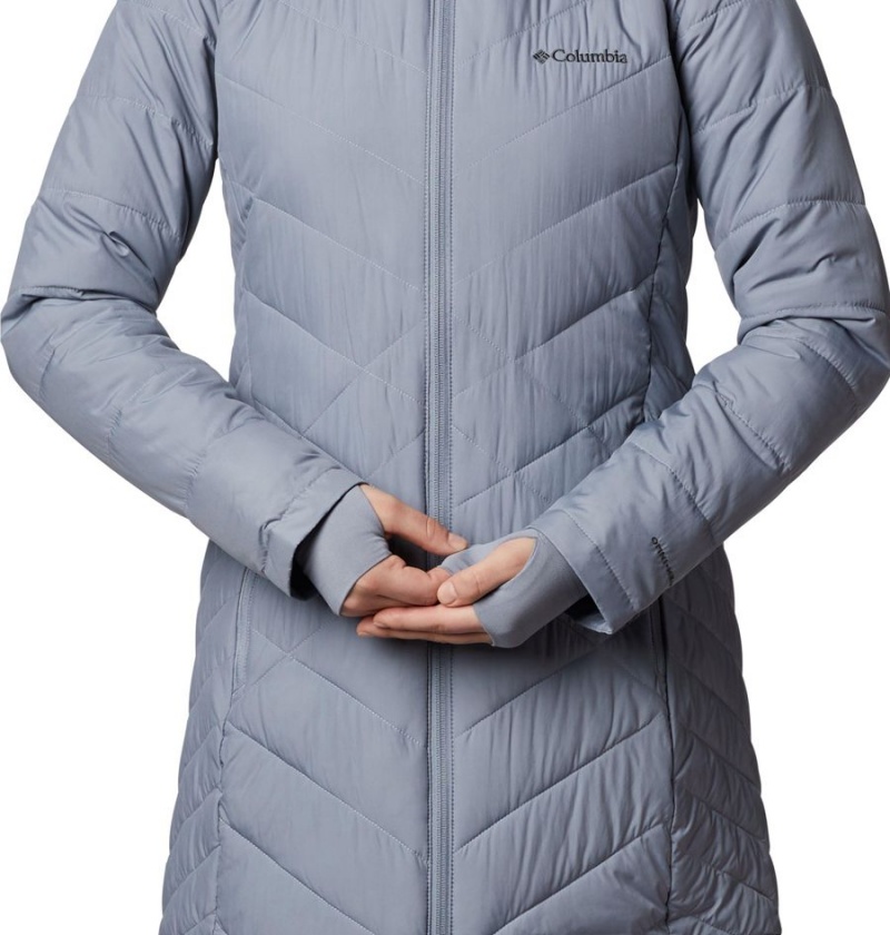 Grey Columbia Heavenly Long Hooded Women's Puffer Jacket | 97238TOSD