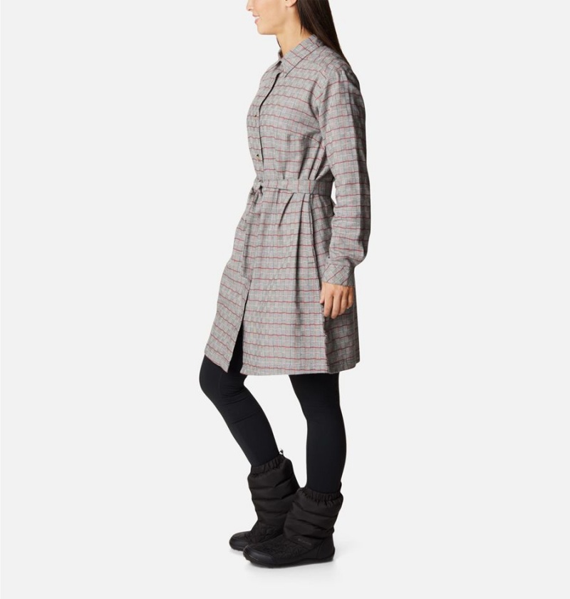 Grey Columbia Holly Hideaway Flannel Women's Dress | 36124RFDT