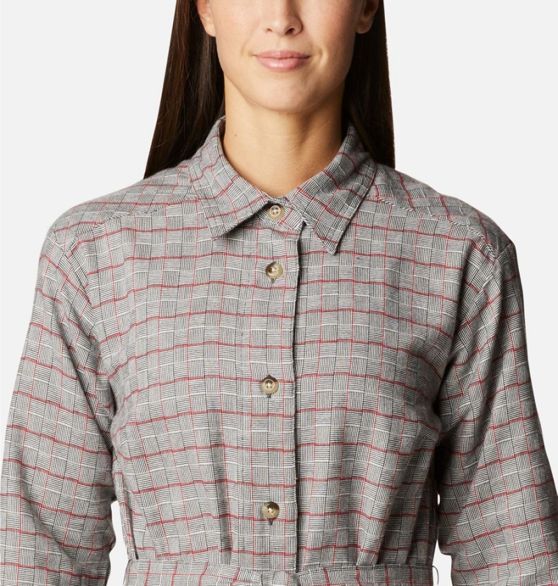 Grey Columbia Holly Hideaway Flannel Women's Dress | 36124RFDT