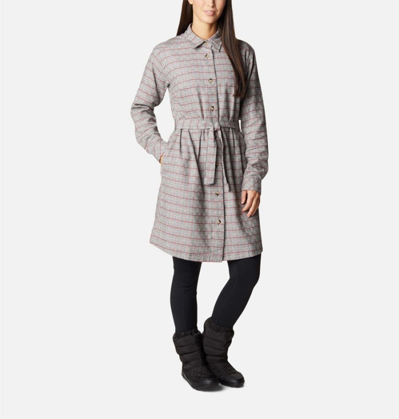 Grey Columbia Holly Hideaway Flannel Women\'s Dress | 36124RFDT