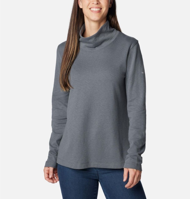 Grey Columbia Holly Hideaway Funnel Neck Long Sleeve Women's Pullover | 58219NAPU