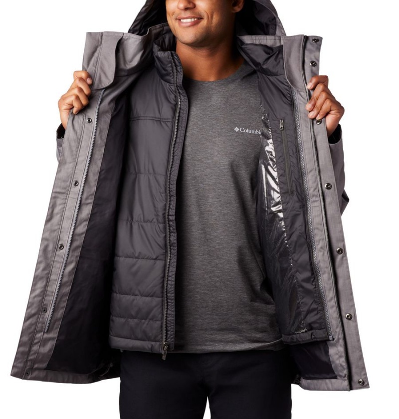 Grey Columbia Horizons Pine Interchange Men's 3 In 1 Jackets | 82651ABSI