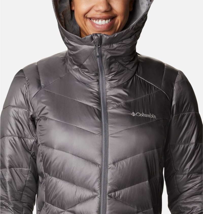 Grey Columbia Joy Peak Mid Insulated Hooded Women's Puffer Jacket | 15460DPXZ