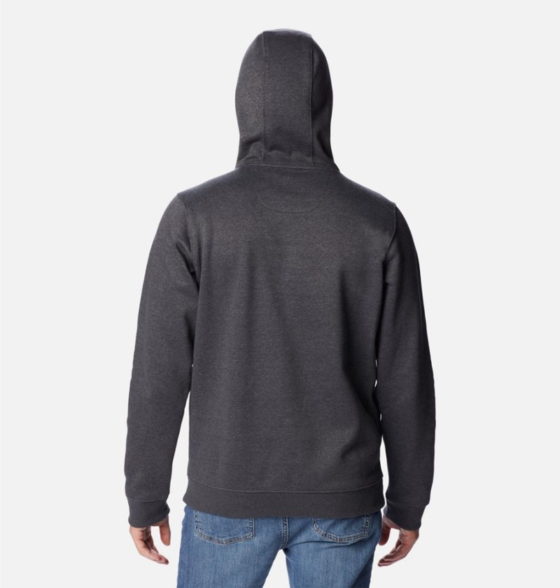 Grey Columbia Keyhole Peak Logo Men's Hoodie | 94076JUKY