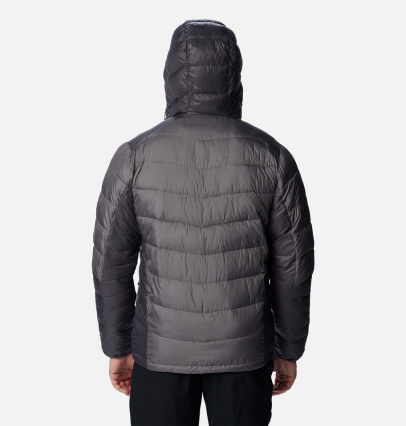 Grey Columbia Labyrinth Loop Omni Heat Infinity Hooded Insulated Men's Puffer Jacket | 13647USBI