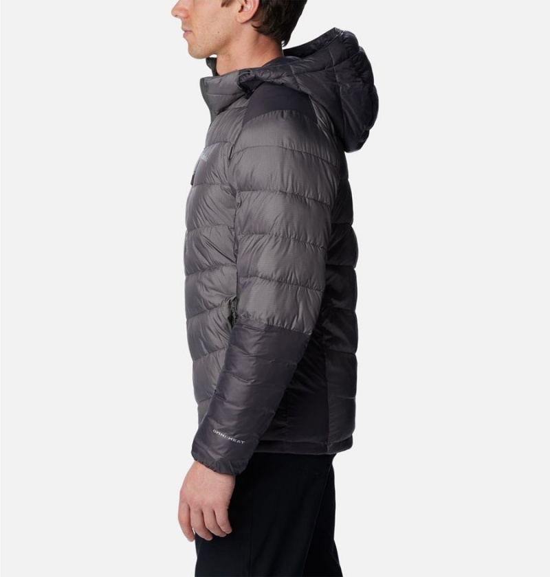 Grey Columbia Labyrinth Loop Omni Heat Infinity Hooded Insulated Men's Puffer Jacket | 13647USBI