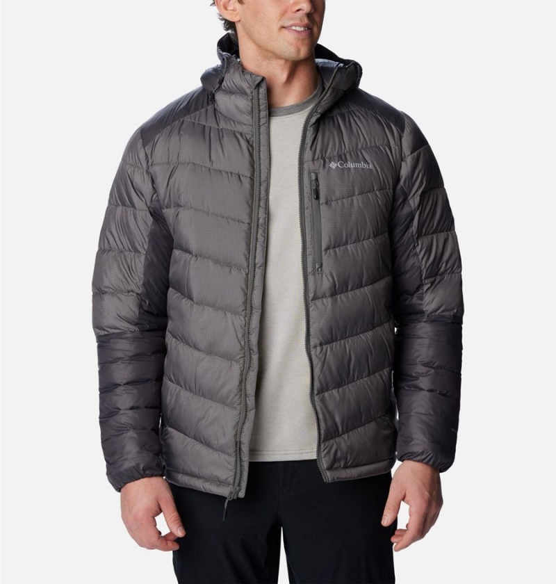 Grey Columbia Labyrinth Loop Omni Heat Infinity Hooded Insulated Men's Puffer Jacket | 13647USBI