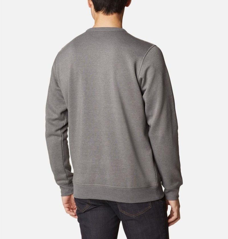 Grey Columbia Logo Fleece Crew Men's Pullover | 06729YNLV