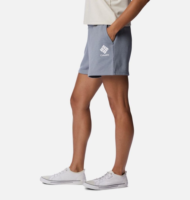 Grey Columbia Logo III French Terry Women's Shorts | 50682PHDS