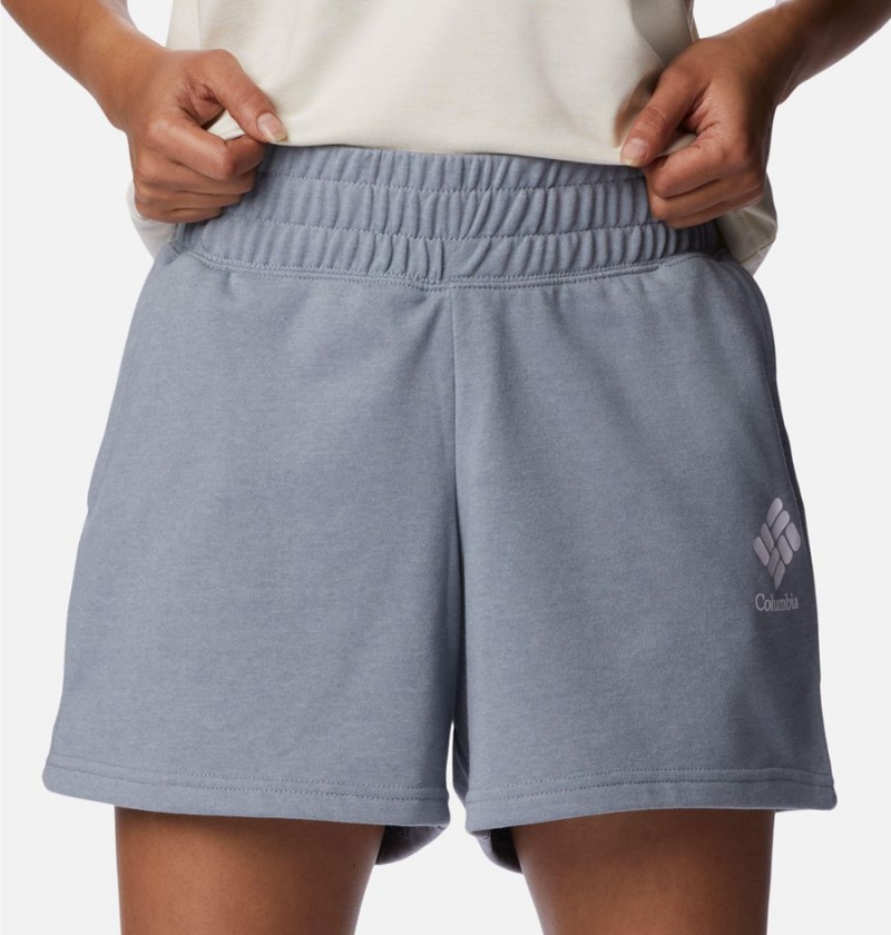 Grey Columbia Logo III French Terry Women's Shorts | 50682PHDS